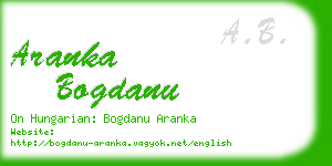 aranka bogdanu business card